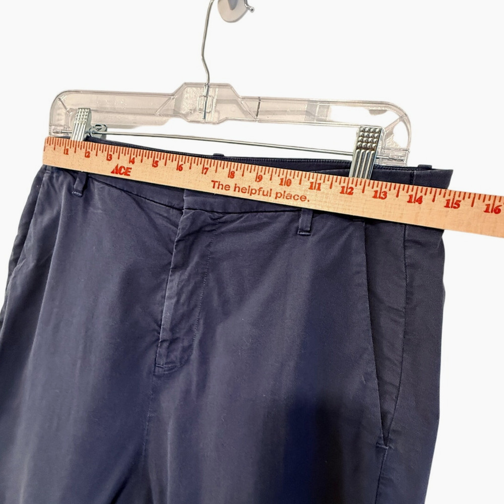 Nili Lotan 4 Paris Pants $345 Drop Crotch Cotton Slouchy Navy Blue Cropped NWT - Picture 4 of 5